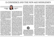 Ecommerce new age middlemen article New Indian Express on Oct 21, 2020