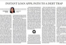 Instant Loan Apps, Path to a Debt Trap published in New Indian Express